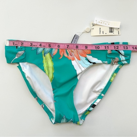 NWT Trina Turk Shirred Side Hipster Bikini Bottoms in Jade, Size 6 - Picture 7 of 10